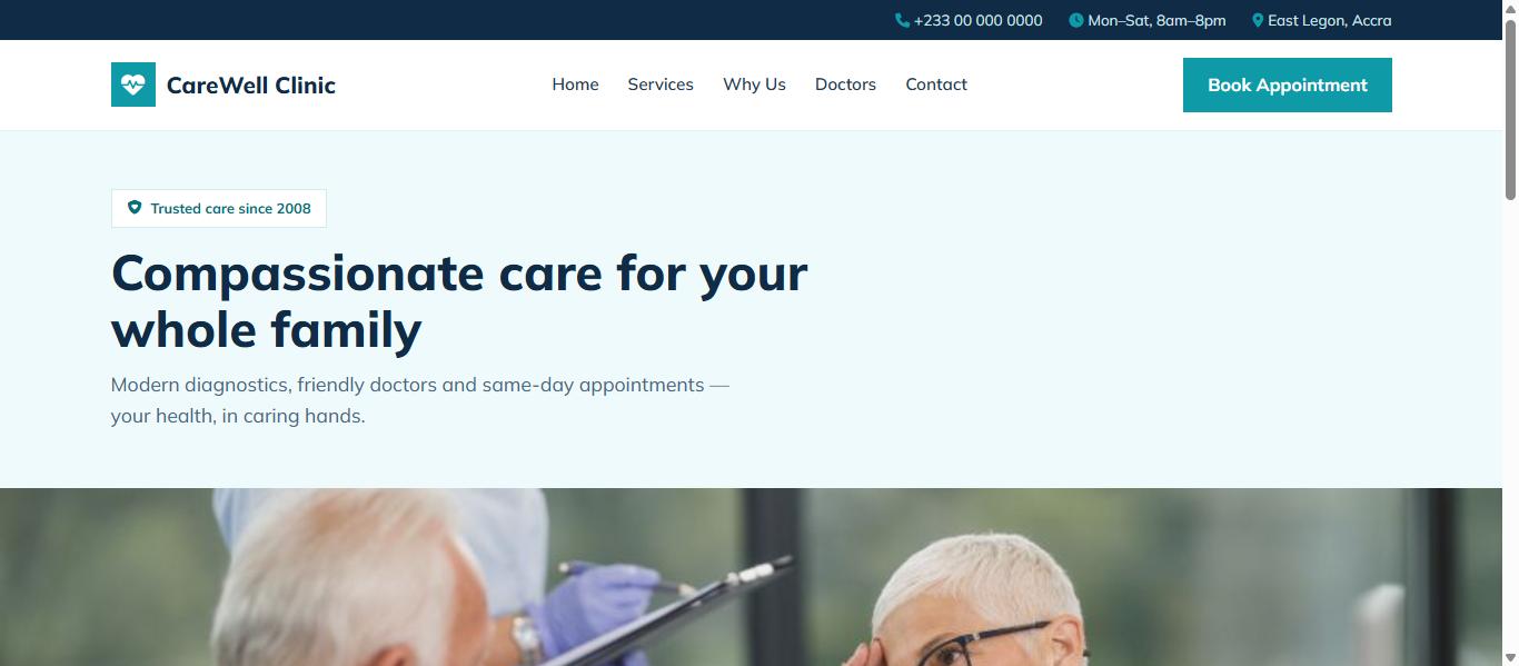 Clinic & Health website template