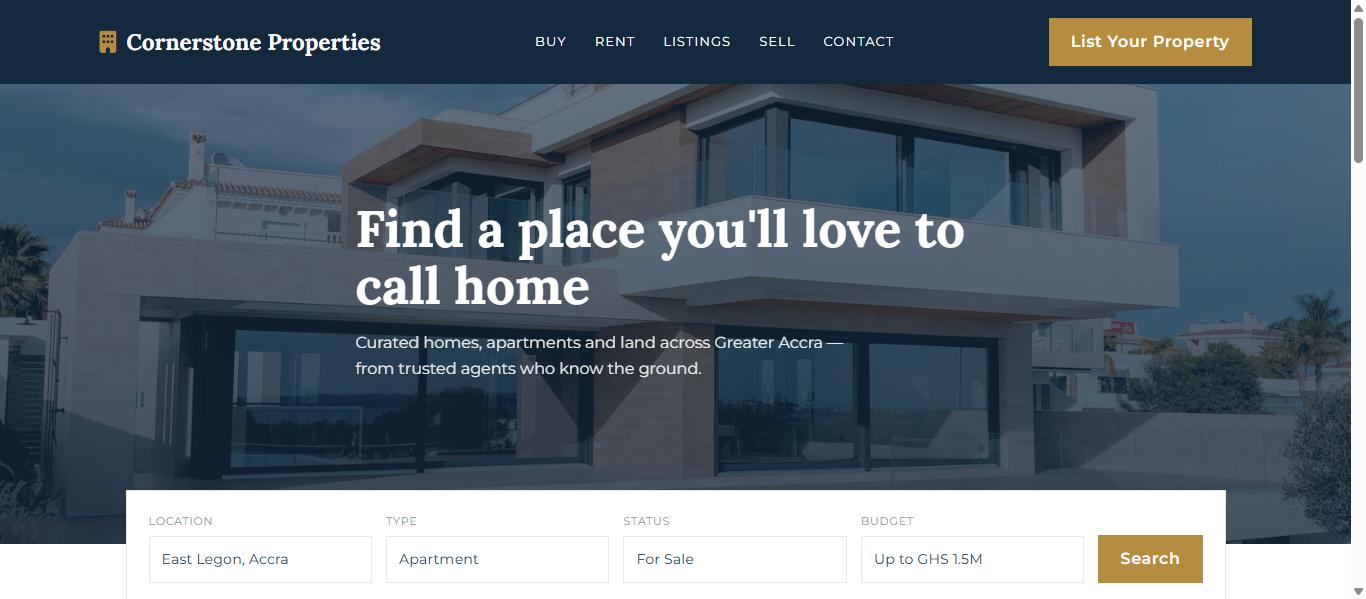 Real Estate website template