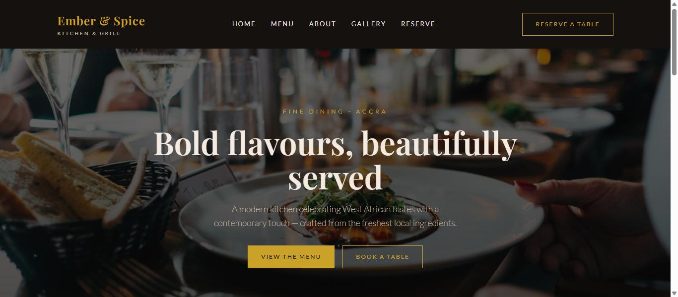 Restaurant & Café website template